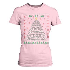 Ugly Activist Christmas Tree T Shirt For Women Human Rights Xmas Gift TS12 Light Pink Print Your Wear