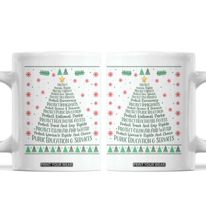 Ugly Activist Christmas Tree Coffee Mug Human Rights Xmas Gift TS12 White Print Your Wear