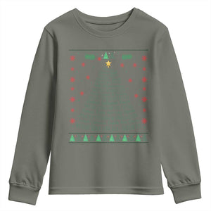 Ugly Activist Christmas Tree Youth Sweatshirt Human Rights Xmas Gift TS12 Military Green Print Your Wear