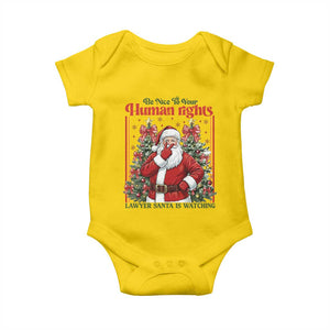Christmas Gift Baby Onesie Be Nice To Your Human Rights Lawyer Santa Is Watching TS12 Daisy Print Your Wear