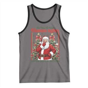 Christmas Gift Tank Top Be Nice To Your Human Rights Lawyer Santa Is Watching TS12 Deep Heather Black Print Your Wear