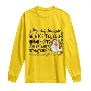 Funny Human Rights Lawyer Christmas Santa Is Watching Gift Long Sleeve Shirt TS12 Daisy Print Your Wear