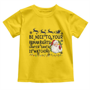Funny Human Rights Lawyer Christmas Santa Is Watching Gift Toddler T Shirt TS12 Daisy Print Your Wear