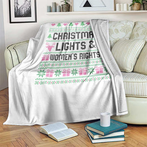 Christmas Lights And Womens Rights Throw Blanket Equality Feminist Gift TS12 Print Your Wear