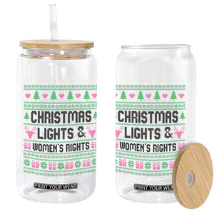 Christmas Lights And Womens Rights Glass Can Equality Feminist Gift TS12 Print Your Wear