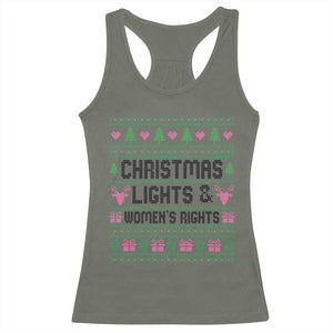Christmas Lights And Womens Rights Racerback Tank Top Equality Feminist Gift TS12 Military Green Print Your Wear