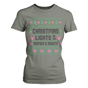 Christmas Lights And Womens Rights T Shirt For Women Equality Feminist Gift TS12 Military Green Print Your Wear