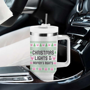 Christmas Lights And Womens Rights Tumbler With Handle Equality Feminist Gift TS12 Print Your Wear