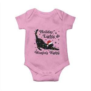 Sexy Cat Holiday Lights Womens Rights Supporter Baby Onesie Christmas Feminist Gift TS12 Light Pink Print Your Wear