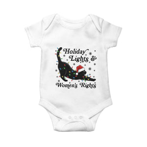 Sexy Cat Holiday Lights Womens Rights Supporter Baby Onesie Christmas Feminist Gift TS12 White Print Your Wear