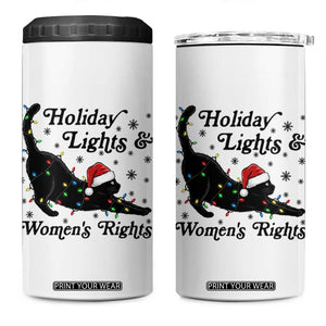 Sexy Cat Holiday Lights Womens Rights Supporter 4 in 1 Can Cooler Tumbler Christmas Feminist Gift TS12 One Size: 16 oz White Print Your Wear