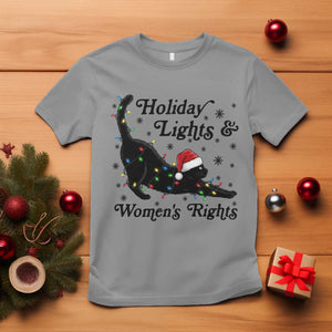 Sexy Cat Holiday Lights Womens Rights Supporter T Shirt Christmas Feminist Gift TS12 Sport Gray Print Your Wear