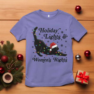 Sexy Cat Holiday Lights Womens Rights Supporter T Shirt Christmas Feminist Gift TS12 Violet Print Your Wear