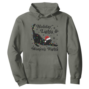 Sexy Cat Holiday Lights Womens Rights Supporter Hoodie Christmas Feminist Gift TS12 Military Green Print Your Wear