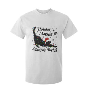 Sexy Cat Holiday Lights Womens Rights Supporter T Shirt For Kid Christmas Feminist Gift TS12 White Print Your Wear