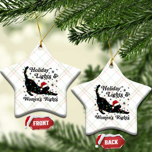 Sexy Cat Holiday Lights Womens Rights Supporter Ceramic Ornament Christmas Feminist Gift TS12 Print Your Wear