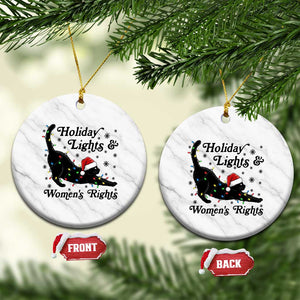 Sexy Cat Holiday Lights Womens Rights Supporter Ceramic Ornament Christmas Feminist Gift TS12 1pc White Marble Print Your Wear