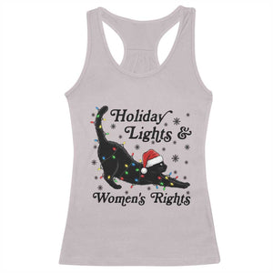 Sexy Cat Holiday Lights Womens Rights Supporter Racerback Tank Top Christmas Feminist Gift TS12 Ice Gray Print Your Wear