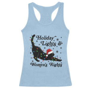 Sexy Cat Holiday Lights Womens Rights Supporter Racerback Tank Top Christmas Feminist Gift TS12 Light Blue Print Your Wear