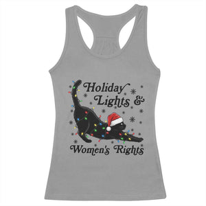 Sexy Cat Holiday Lights Womens Rights Supporter Racerback Tank Top Christmas Feminist Gift TS12 Sport Gray Print Your Wear