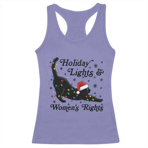 Sexy Cat Holiday Lights Womens Rights Supporter Racerback Tank Top Christmas Feminist Gift TS12 Violet Print Your Wear