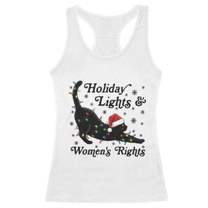 Sexy Cat Holiday Lights Womens Rights Supporter Racerback Tank Top Christmas Feminist Gift TS12 White Print Your Wear