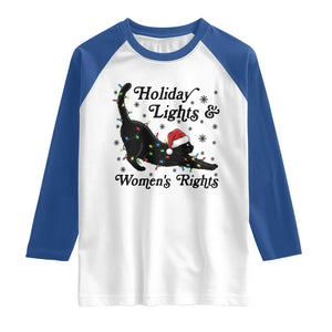 Sexy Cat Holiday Lights Womens Rights Supporter Raglan Shirt Christmas Feminist Gift TS12 White Royal Print Your Wear