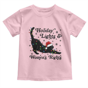 Sexy Cat Holiday Lights Womens Rights Supporter Toddler T Shirt Christmas Feminist Gift TS12 Light Pink Print Your Wear