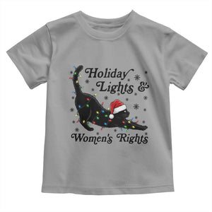Sexy Cat Holiday Lights Womens Rights Supporter Toddler T Shirt Christmas Feminist Gift TS12 Sport Gray Print Your Wear