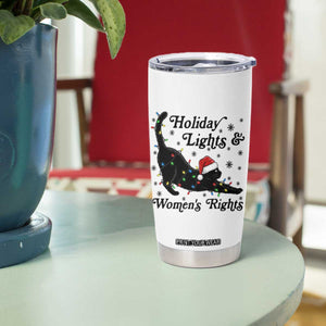 Sexy Cat Holiday Lights Womens Rights Supporter Tumbler Cup Christmas Feminist Gift TS12 Print Your Wear