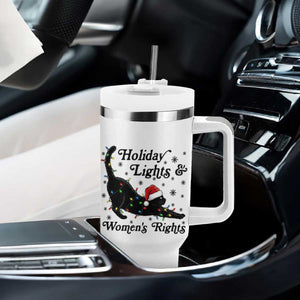 Sexy Cat Holiday Lights Womens Rights Supporter Tumbler With Handle Christmas Feminist Gift TS12 Print Your Wear