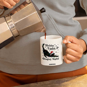 Sexy Cat Holiday Lights Womens Rights Supporter Coffee Mug Christmas Feminist Gift TS12 Print Your Wear