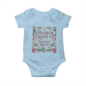 Holiday Lights Womens Rights Supporter Baby Onesie Feminist Activist Christmas Gift TS12 Light Blue Print Your Wear