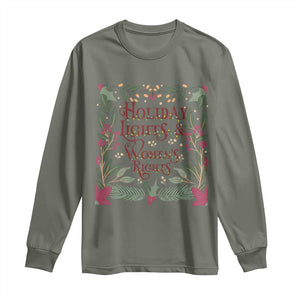 Holiday Lights Womens Rights Supporter Long Sleeve Shirt Feminist Activist Christmas Gift TS12 Military Green Print Your Wear