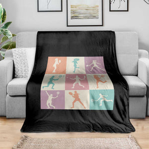 Tennis Lover Colorful Pastel Grid Sports Fan Gift Throw Blanket TS12 Print Your Wear