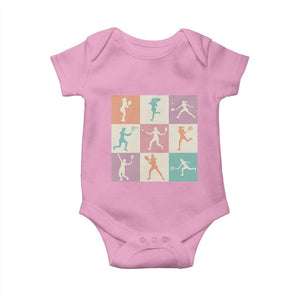 Tennis Lover Colorful Pastel Grid Sports Fan Gift Baby Onesie TS12 Light Pink Print Your Wear
