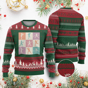 Tennis Lover Colorful Pastel Grid Sports Fan Gift Ugly Christmas Sweater TS12 Red Green Print Your Wear