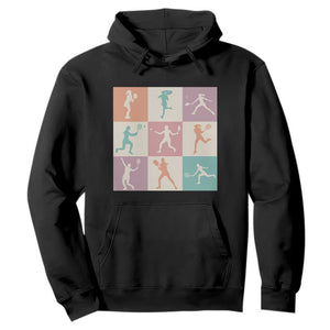 Tennis Lover Colorful Pastel Grid Sports Fan Gift Hoodie TS12 Black Print Your Wear