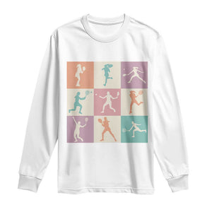 Tennis Lover Colorful Pastel Grid Sports Fan Gift Long Sleeve Shirt TS12 White Print Your Wear