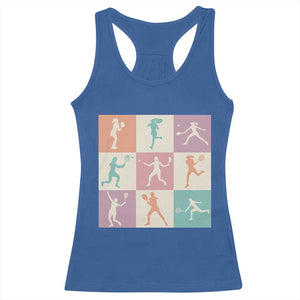 Tennis Lover Colorful Pastel Grid Sports Fan Gift Racerback Tank Top TS12 Royal Blue Print Your Wear