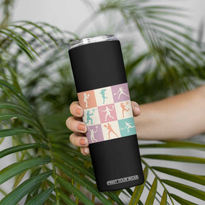 Tennis Lover Colorful Pastel Grid Sports Fan Gift Skinny Tumbler TS12 Print Your Wear