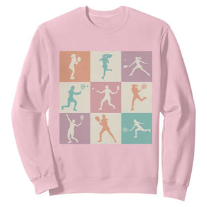 Tennis Lover Colorful Pastel Grid Sports Fan Gift Sweatshirt TS12 Light Pink Print Your Wear