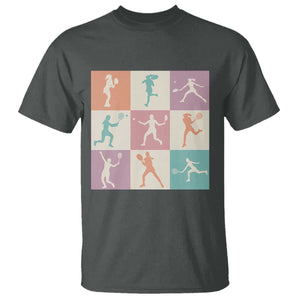 Tennis Lover Colorful Pastel Grid Sports Fan Gift T Shirt TS12 Dark Heather Print Your Wear