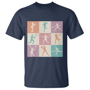 Tennis Lover Colorful Pastel Grid Sports Fan Gift T Shirt TS12 Navy Print Your Wear