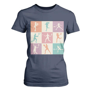 Tennis Lover Colorful Pastel Grid Sports Fan Gift T Shirt For Women TS12 Navy Print Your Wear