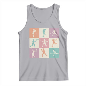 Tennis Lover Colorful Pastel Grid Sports Fan Gift Tank Top TS12 Athletic Heather Print Your Wear
