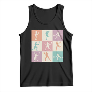 Tennis Lover Colorful Pastel Grid Sports Fan Gift Tank Top TS12 Black Print Your Wear
