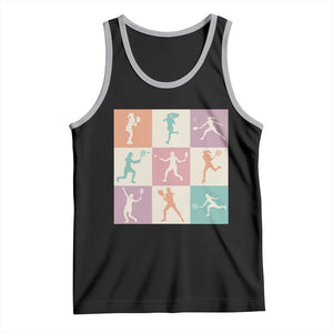 Tennis Lover Colorful Pastel Grid Sports Fan Gift Tank Top TS12 Black Athletic Heather Print Your Wear