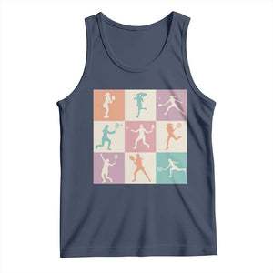 Tennis Lover Colorful Pastel Grid Sports Fan Gift Tank Top TS12 Navy Print Your Wear