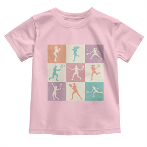 Tennis Lover Colorful Pastel Grid Sports Fan Gift Toddler T Shirt TS12 Light Pink Print Your Wear